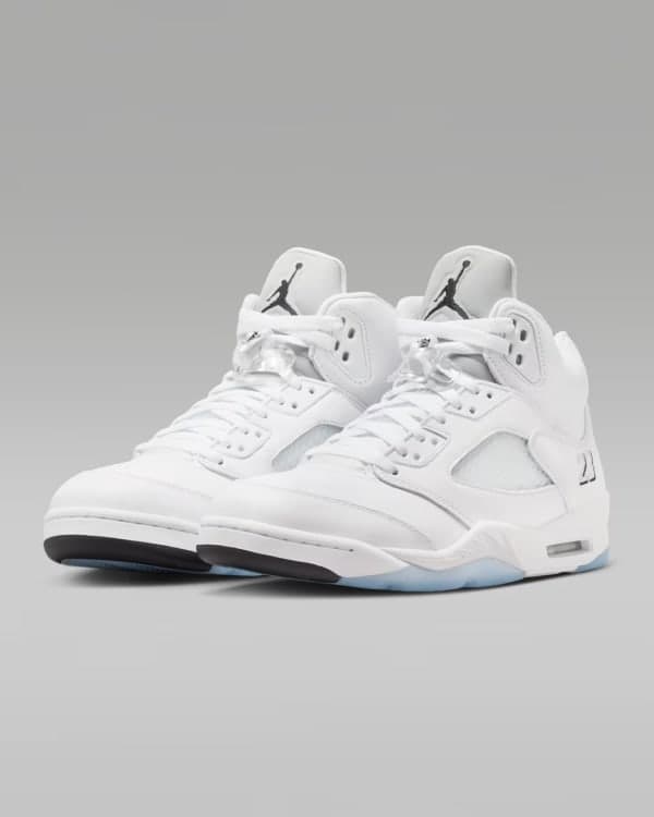 NIKE Air Jordan 5 Retro OG "White Metallic" in White / Metallic Silver / Black